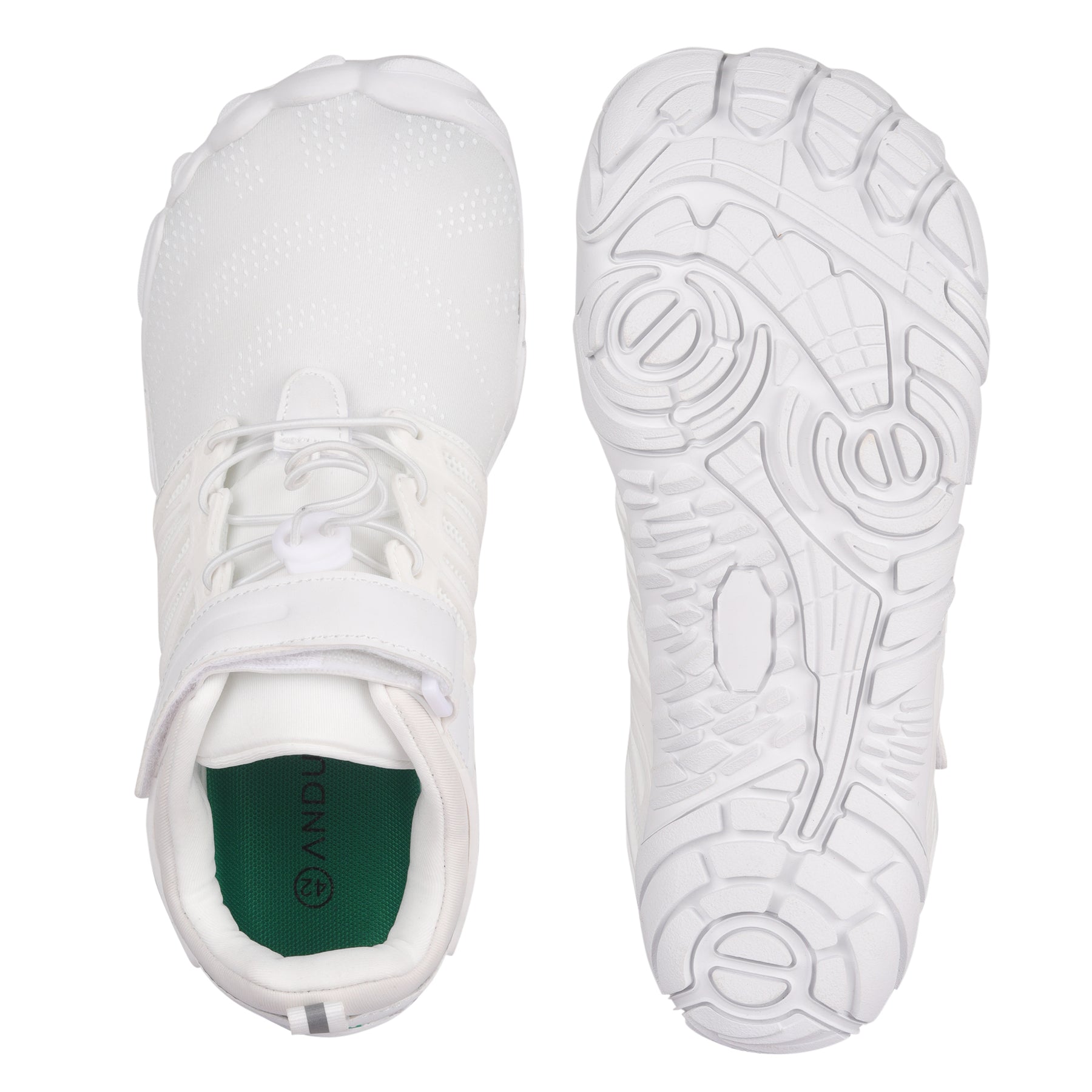 ANDUNE Men’s Barefoot & Minimalist Cross Training Shoes – All Terrain White Dash