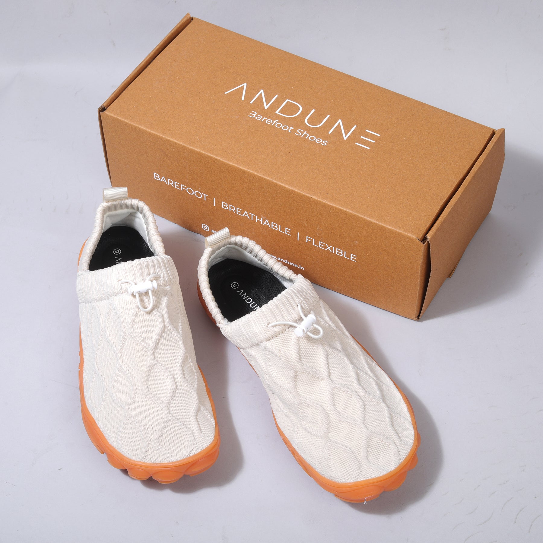 ANDUNE Men's Barefoot Sneakers - Urban Active White Glides