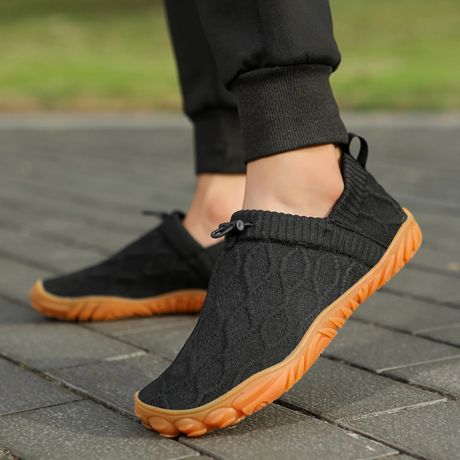 ANDUNE Men's Barefoot Sneakers - Urban Active Black Glides