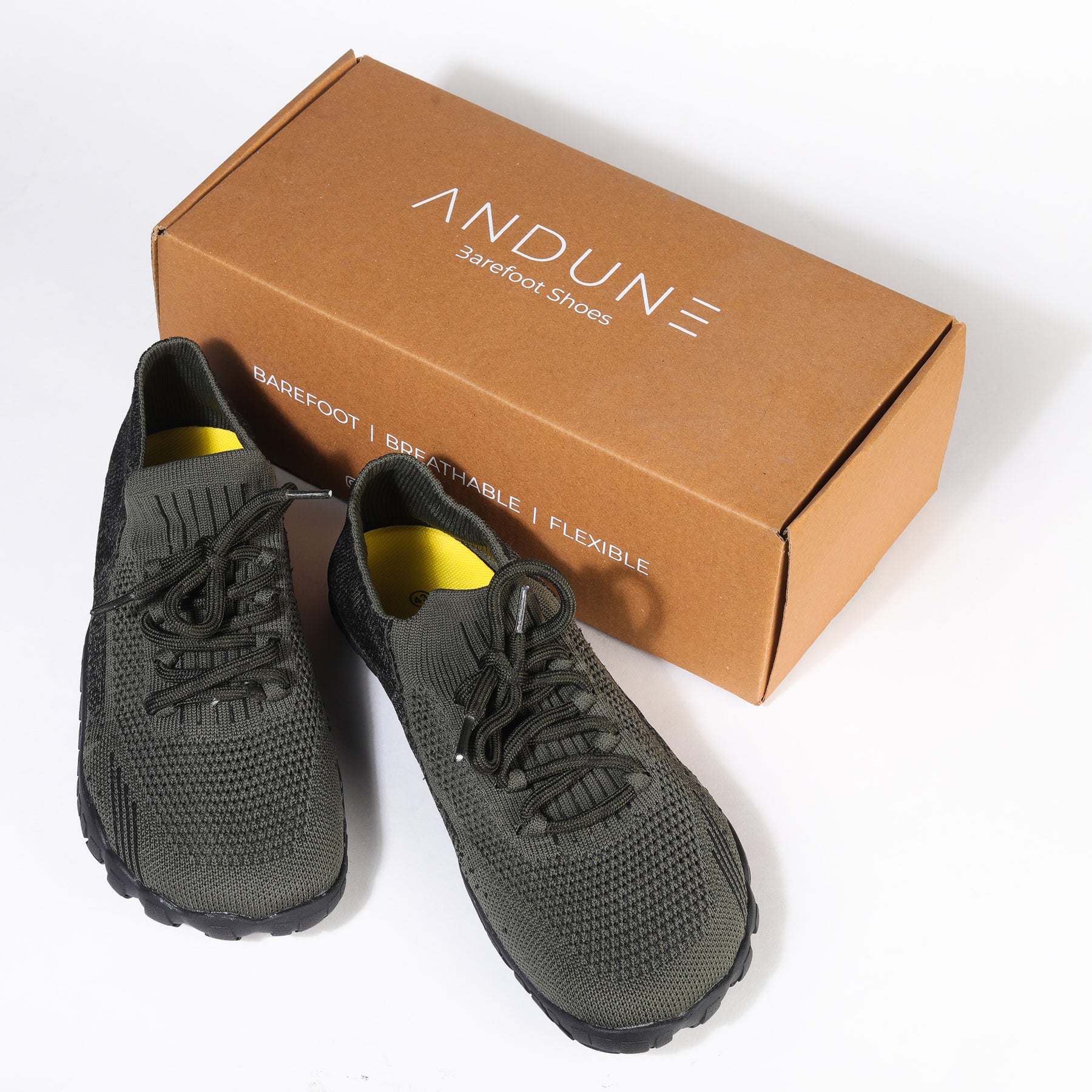 ANDUNE Men’s Barefoot & Minimalist Cross Training Shoes – All Terrain Olive Pace