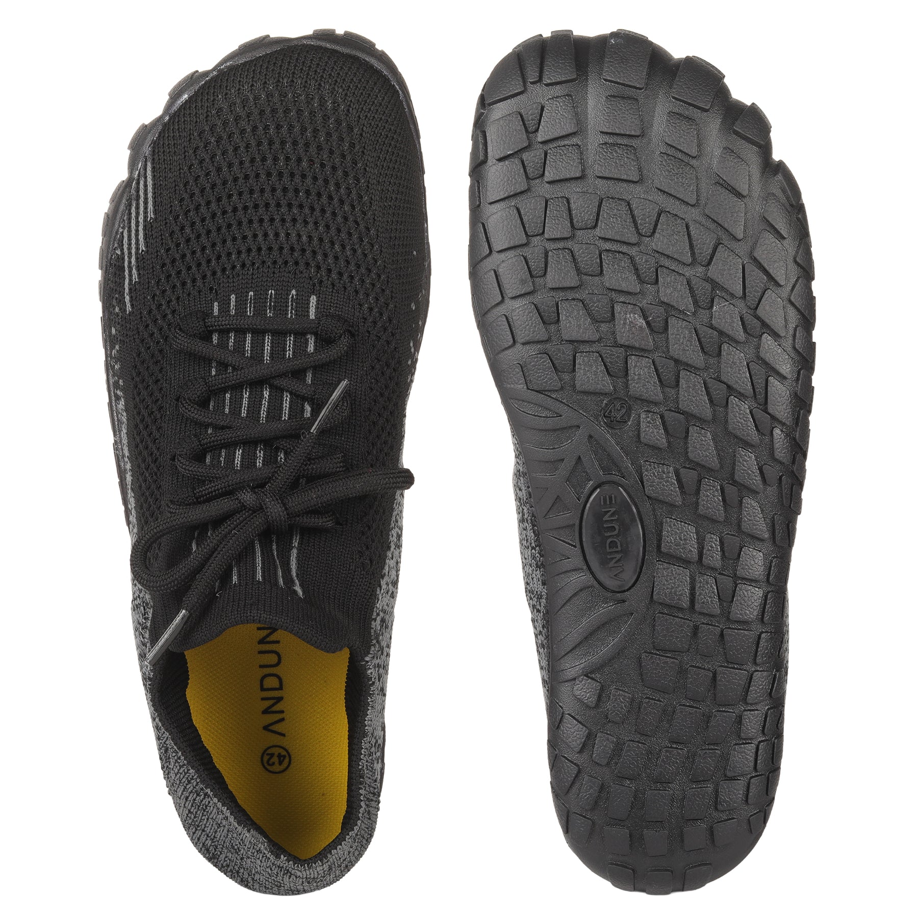 ANDUNE Men’s Barefoot & Minimalist Cross Training Shoes – All Terrain Black Pace