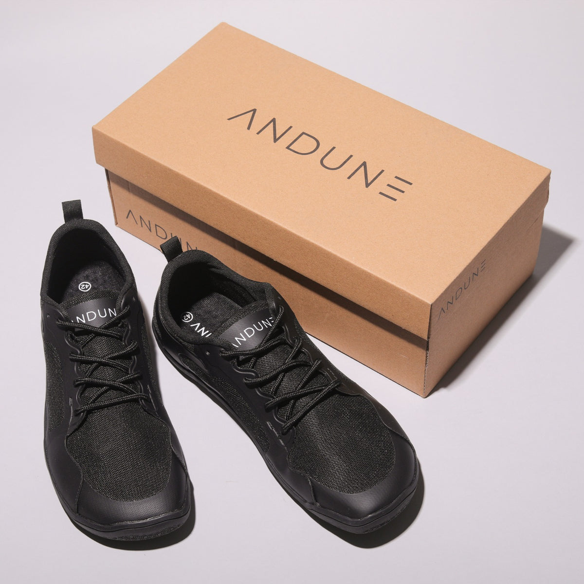 ANDUNE Men's Barefoot Sneakers - Urban Active Black Drift